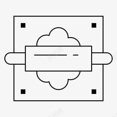 面包标志擀面杖面包厨房图标图标
