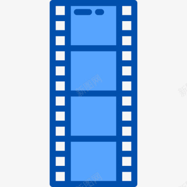 胶卷电影胶片3蓝色图标图标