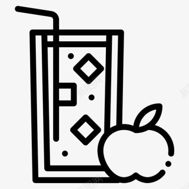 苹果汁饮料31线性图标图标