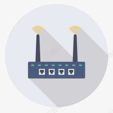 路由器家用设备和电器6圆形图标图标