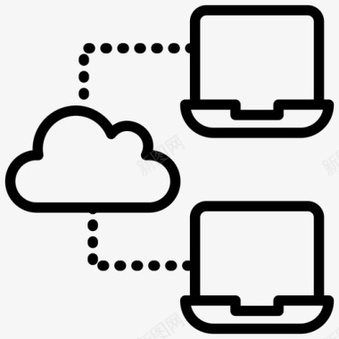 云计算大数据局域网网络云连接云技术图标图标