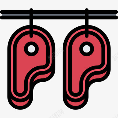 牛排包装袋牛排屠夫19彩色图标图标