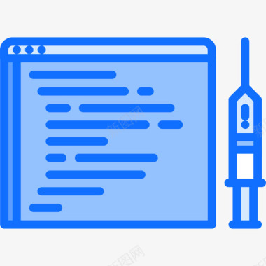代码注入数据保护34蓝色图标图标