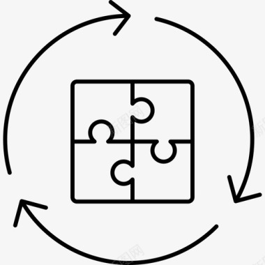 合作谈判团队合作拼图刷新图标图标
