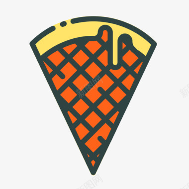 华夫饼华夫饼快餐85原色图标图标