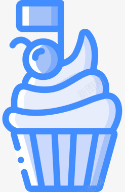 纸杯蛋糕独立日5蓝色图标图标