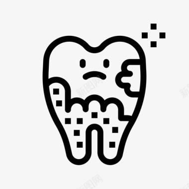 整牙牙菌斑牙齿45线状图标图标