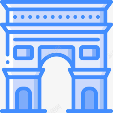 凯旋门法国7蓝色图标图标