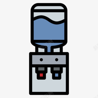 饮水机家用电器21线性颜色图标图标