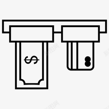 信用卡盗用取款自动取款机取款信用卡取款图标图标