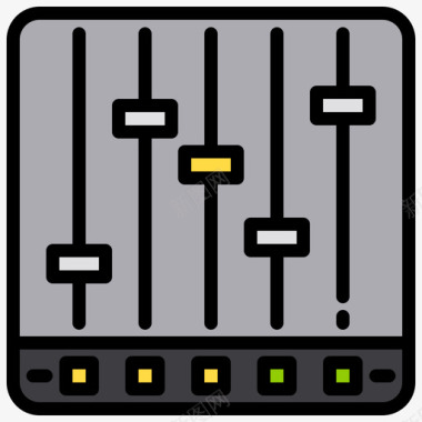 qq音乐应用图标设计合成器音乐应用程序2线性颜色图标图标