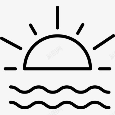 日落日落能量50轮廓图标图标