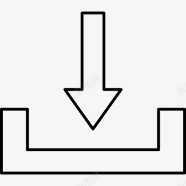 下载标志箭头保存图标图标