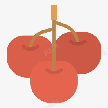 樱桃樱桃水果和蔬菜扁平图标图标