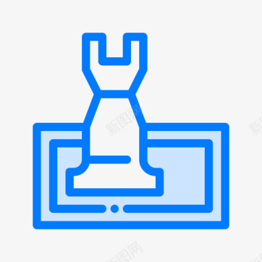 智能手机国际象棋9蓝色图标图标