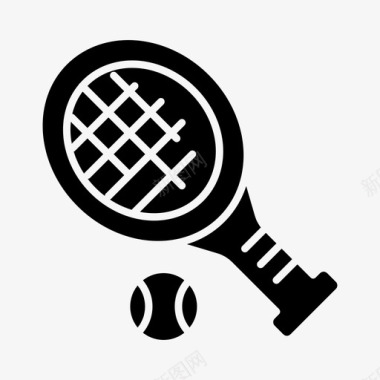健身体育网球球拍运动图标图标