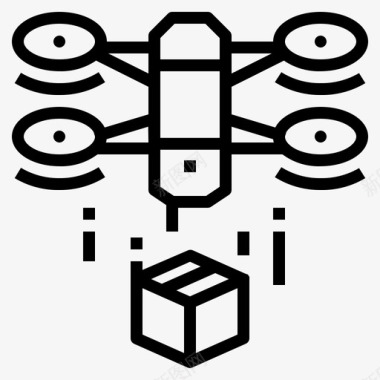无人机摄影空中无人机运送后勤大纲图标图标