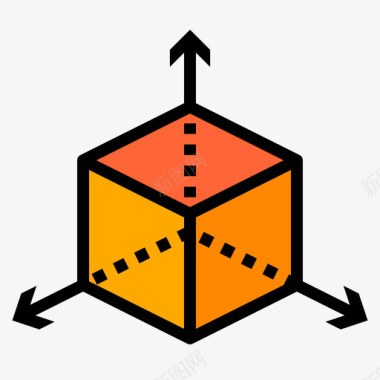 立方体创意20线性颜色图标图标