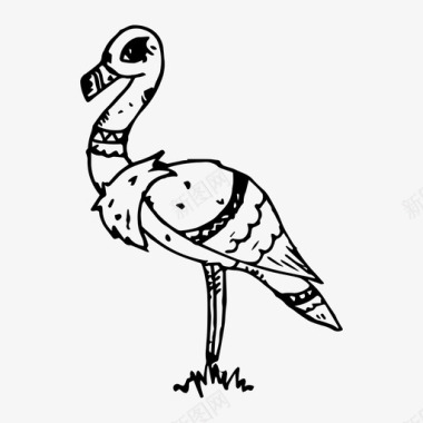 鸟自然素描图标图标