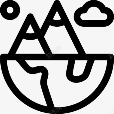 2月14日生态学地球母亲日14线性图标图标