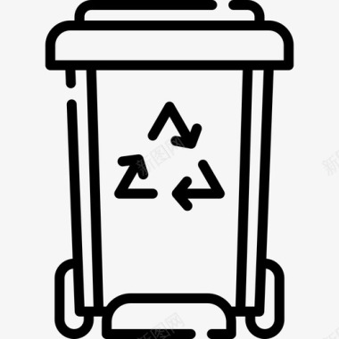垃圾桶生态233线性图标图标