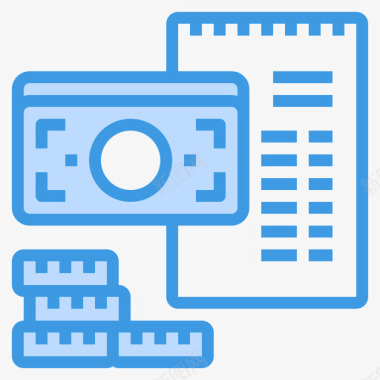 图标付款帐单帐单和付款5蓝色图标图标