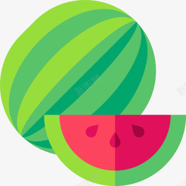 西瓜水果和蔬菜54扁平图标图标