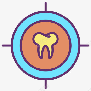 牙齿纠正检查牙齿40线性颜色图标图标