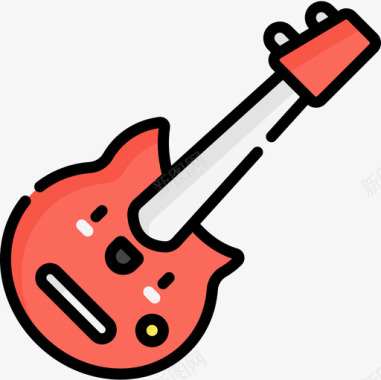 电吉他电吉他音乐节50线性颜色图标图标