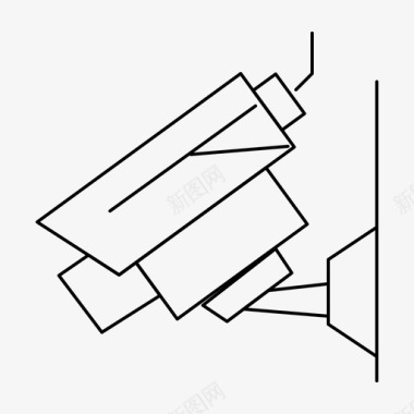 监控摄像机摄像头闭路电视安全图标图标