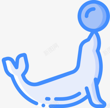 海狮动物园22蓝色图标图标
