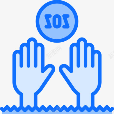 溺水游泳者1蓝色图标图标