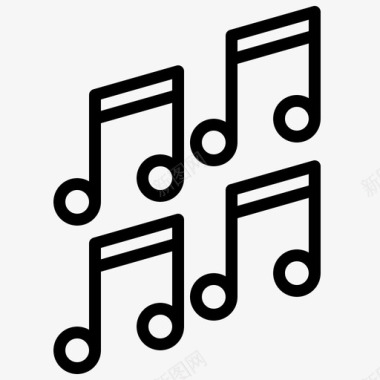 qq音乐应用图标设计注意音乐应用程序1线性图标图标