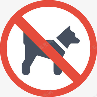 禁止携带宠物警告标志5平坦图标图标