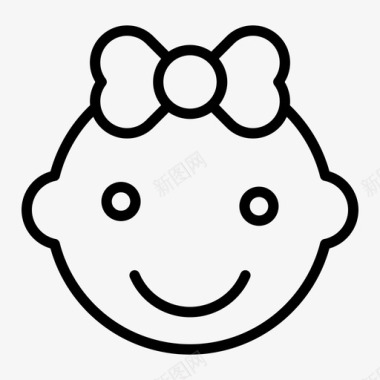 新生女婴女婴婴儿116轮廓图标图标