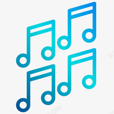 qq音乐应用图标设计注意音乐应用程序线性渐变图标图标