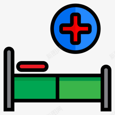 床展架床医用179线性颜色图标图标