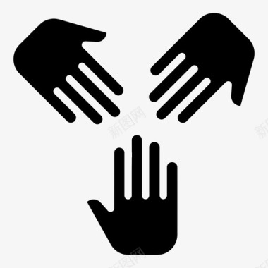 团结慈善双手图标图标