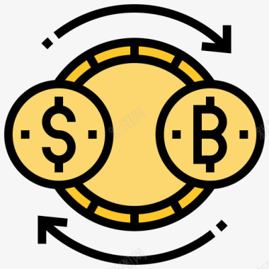 加密货币加密货币金融技术3线性颜色图标图标