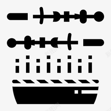 露营者烧烤露营食物图标图标