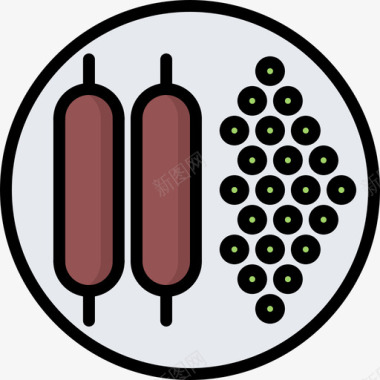 矢量肉串Lyulya烤肉串98餐厅彩色图标图标