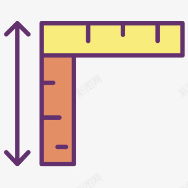 双113直尺图形113线性颜色图标图标