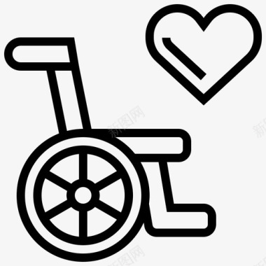 爱心轮椅无障碍慈善图标图标