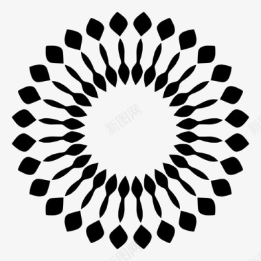 螺旋抽象花圆形创意荷花图标图标
