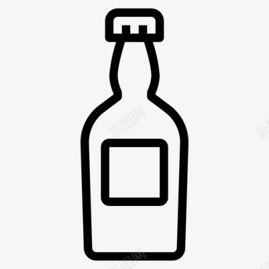 啤酒瓶瓶和容器线性图标图标
