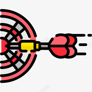 矢量飞镖与飞盘飞镖运动165线性颜色图标图标