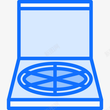 热气腾腾的披萨披萨盒快餐77蓝色图标图标