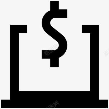 笔记本电脑美元金融货币图标图标