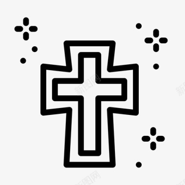 十字架复活节圣洁图标图标