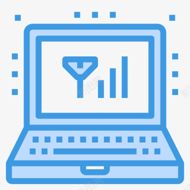 电脑标志Wifi电脑和笔记本电脑4蓝色图标图标